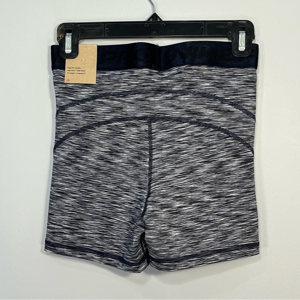 NEW Nike Pro Shorts Womens Small Blue Spacedye High Rise Training Compression - Picture 2 of 11